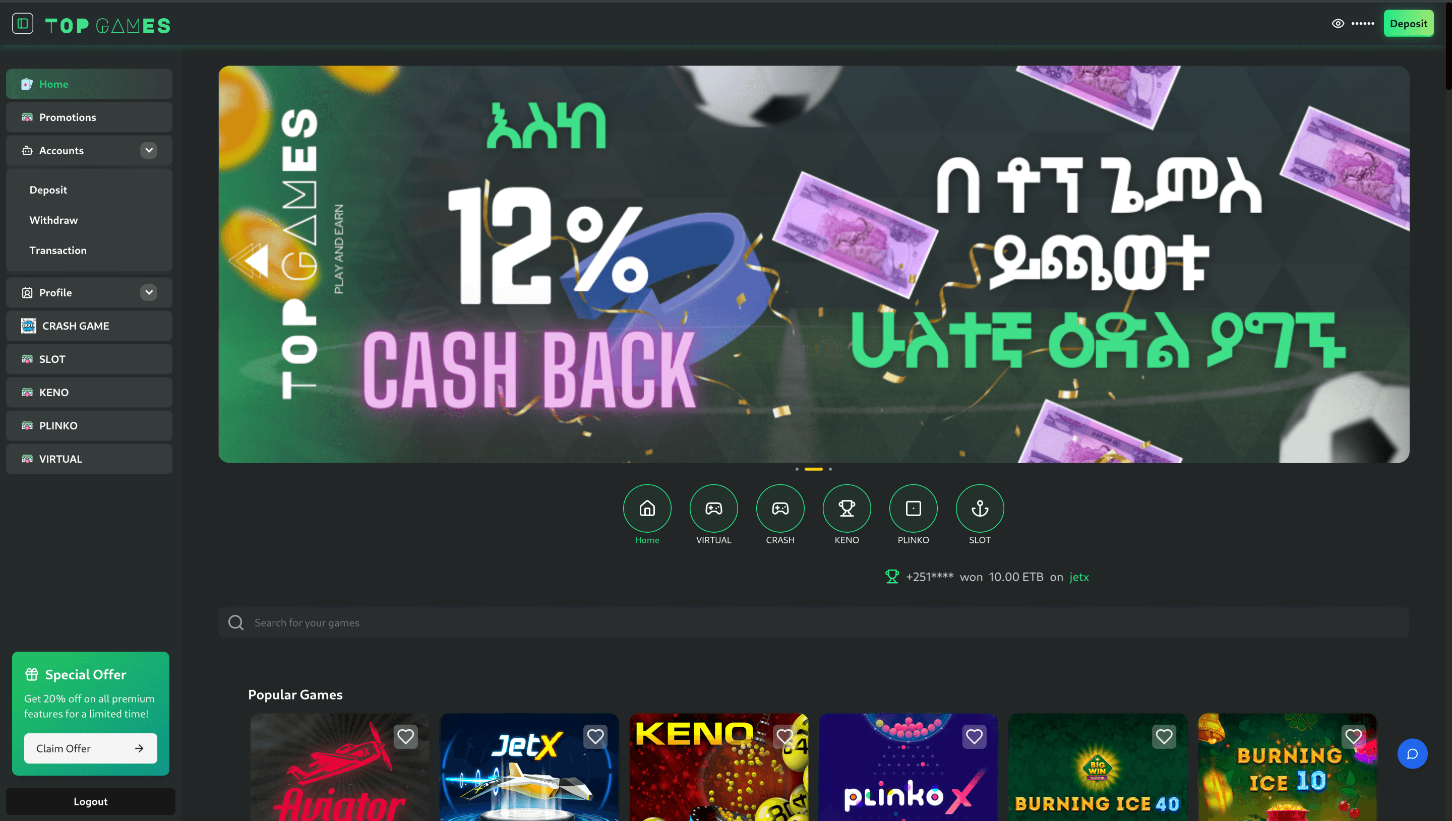 Top Games Betting site